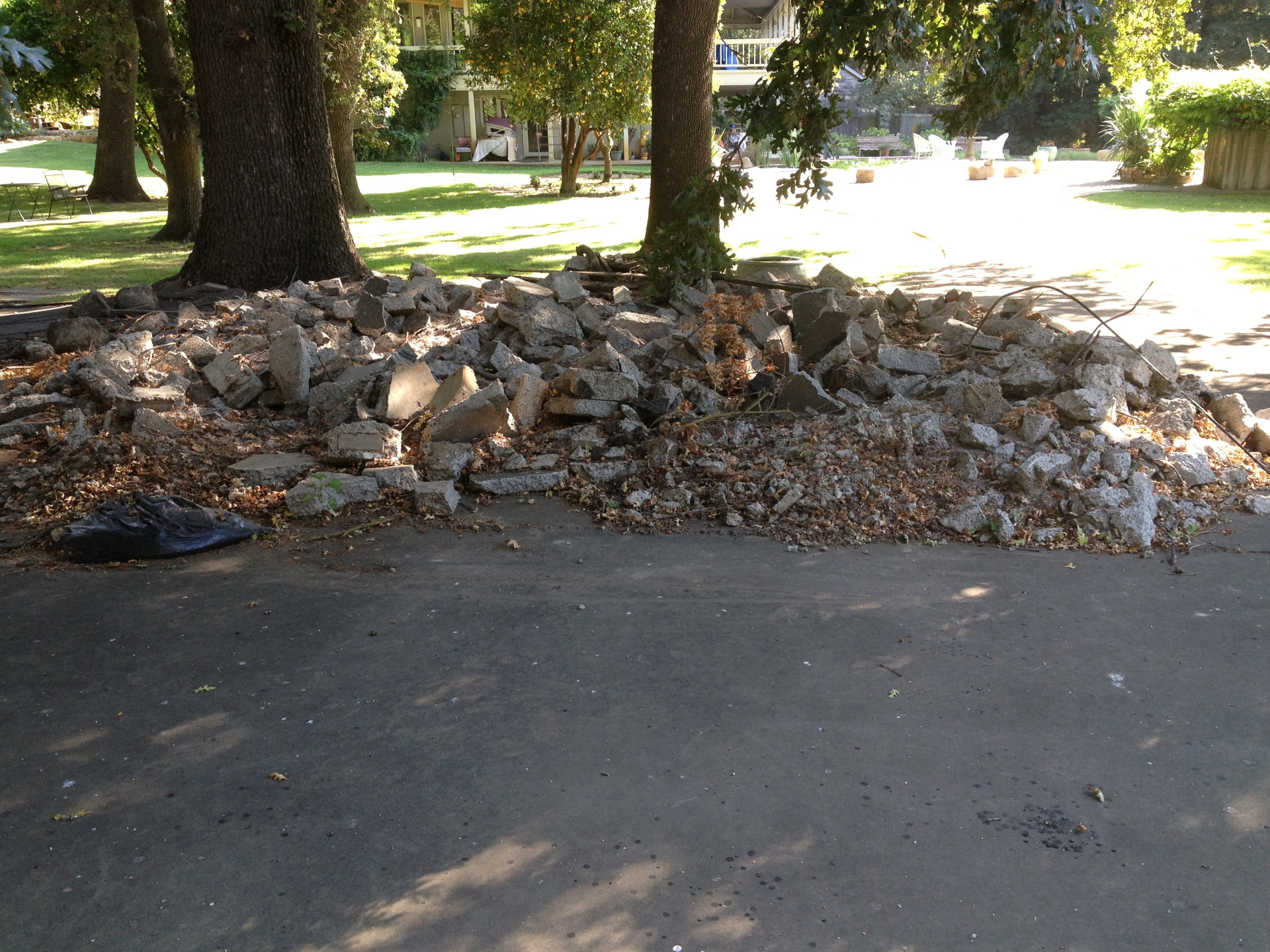 Concrete & Rubble Removal before Long's Trash Hauling