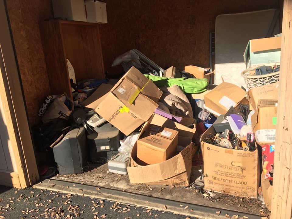 Storage Unit Cleanout before Long's Trash Hauling